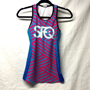 Smashfest Queen Cycling Blue & Pink Tank Top S